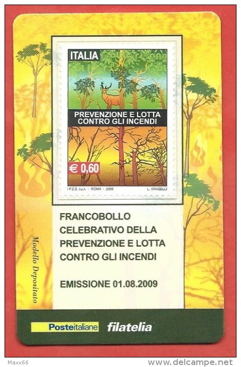 TESSERA FILATELICA ITALIA - 2009 - Prevenzione E Lotta Contro Gli Incendi - Cartes Philatéliques