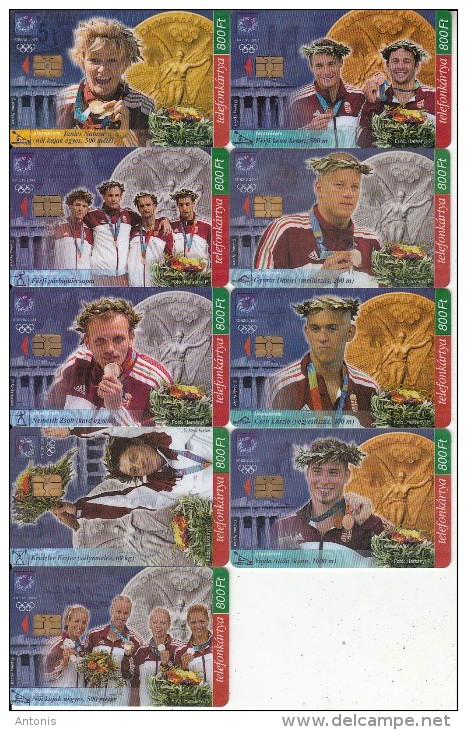 HUNGARY - Set Of 17 Cards, Athens 2004 Olympics, Hungarian Olympic Team, Tirage 15000, 11/04, Used - Ungarn