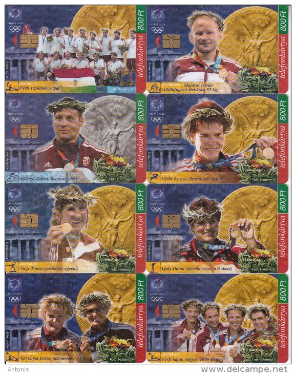 HUNGARY - Set Of 17 Cards, Athens 2004 Olympics, Hungarian Olympic Team, Tirage 15000, 11/04, Used - Ungarn