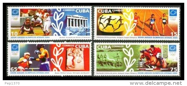 CUBA 2004 - JUEGOS OLIMPICOS DE ATENAS - SERIE DE 4 SELLOS - Ungebraucht