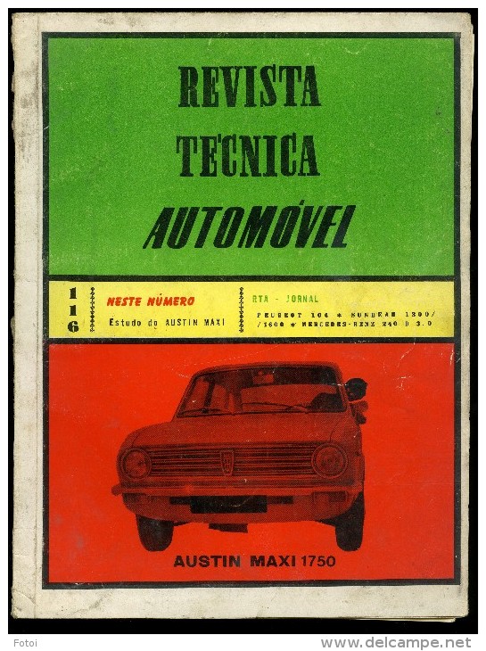 1975 RTA REVISTA TECNICA AUTOMOVEL AUSTIN MAXI 1750 MAGAZINE - Transportation