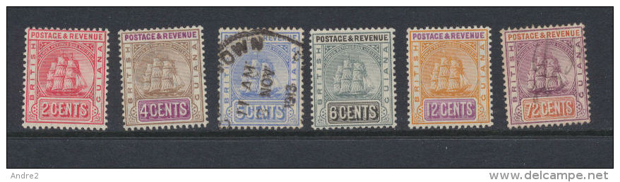 Guiana British - Guyane Anglaise 1907 - 1910   Wmk CA Multiple 2c,4c,5c,6c,12c And 72c *MH Or Used - Guyane Britannique (...-1966)