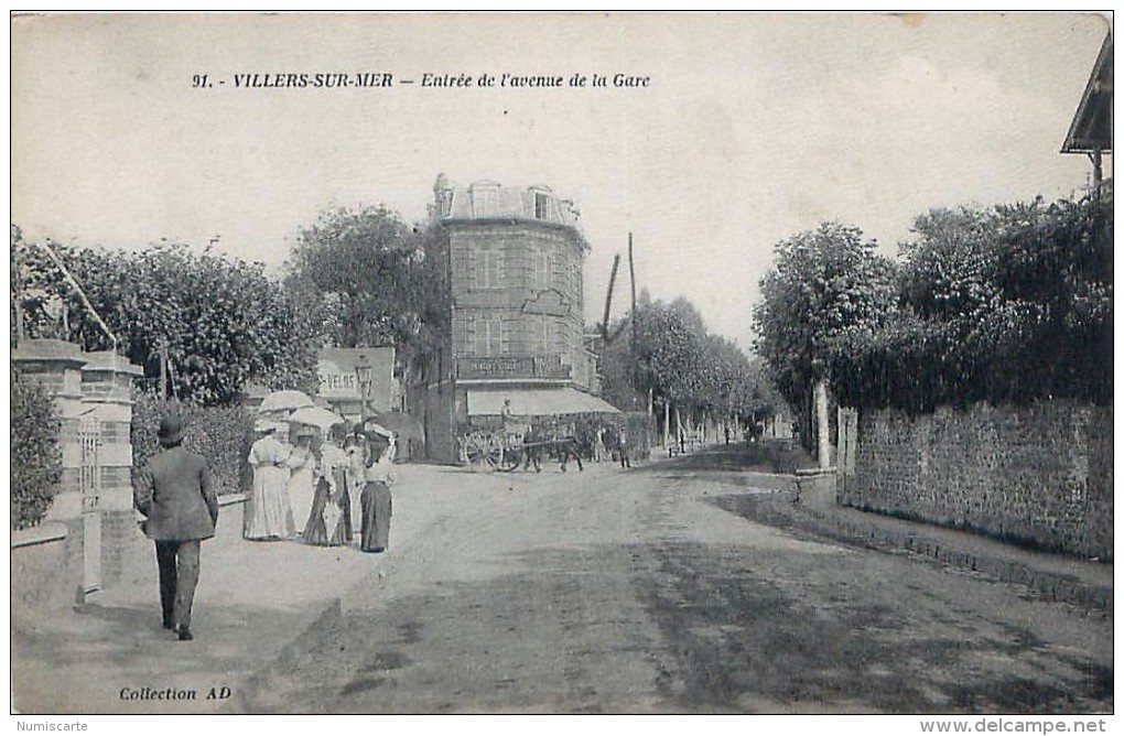 Cpa VILLERS SUR MER 14 Entrée De L' Avenue De La Gare - ( Aujourd'hui Avenue De La Brigade Piron ) - Villers Sur Mer