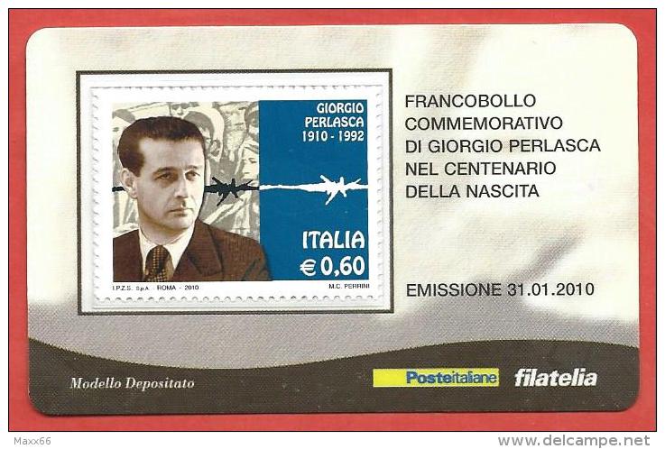 TESSERA FILATELICA ITALIA - 2010 - Centenario Della Nascita Di Giorgio Perlasca - Philatelistische Karten