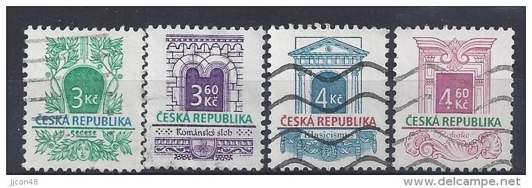 Czech-Republic  1995-97  Architectural Styles  (o) - Used Stamps