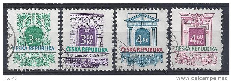 Czech-Republic  1995-97  Architectural Styles  (o) - Used Stamps