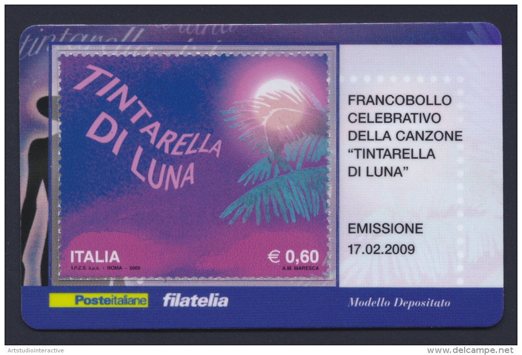 2009 ITALIA REPUBBLICA "TINTARELLA DI LUNA" TESSERA FILATELICA - Cartes Philatéliques