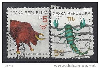 Czech-Republic  1999  Zodiac Signs (o) Mi.240-241 - Used Stamps