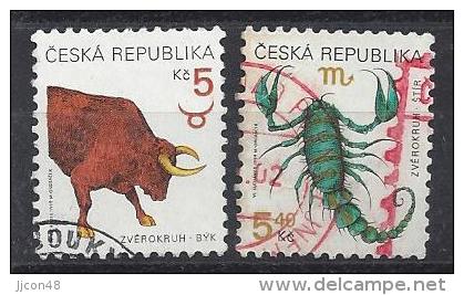 Czech-Republic  1999  Zodiac Signs (o) Mi.240-241 - Used Stamps