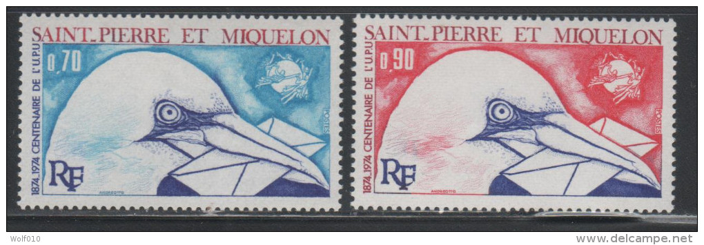 Saint Pierre & Miquelon. Gannet. UPU. 1974. MNH Set . SCV = 13.50 - Albatrosse & Sturmvögel