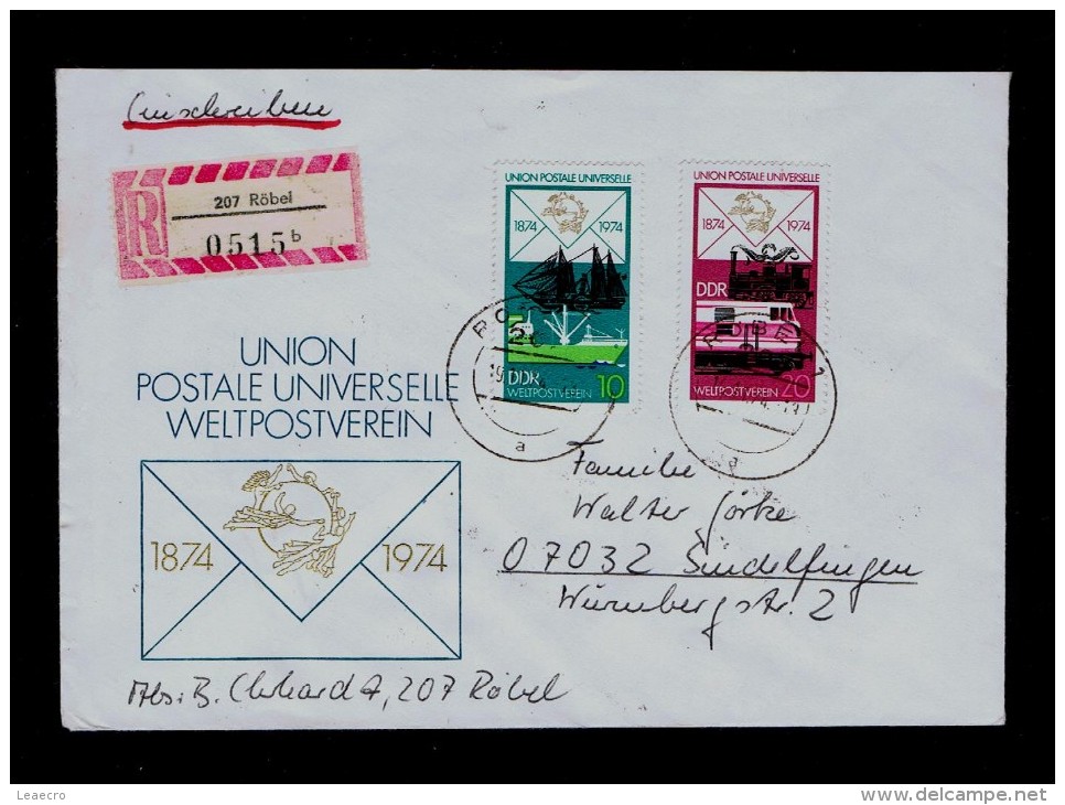 UPU Stamps Poste Mail Courrier Post Office DDR Transports Sea Trains Railway Bus Camions Avions Ships Cover Gc1750 - UPU (Universal Postal Union)