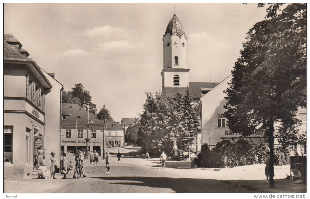 D-08648 Bad Brambach - Karl-Liebknecht-Platz - Ev.-luth. Kirche - Bad Brambach