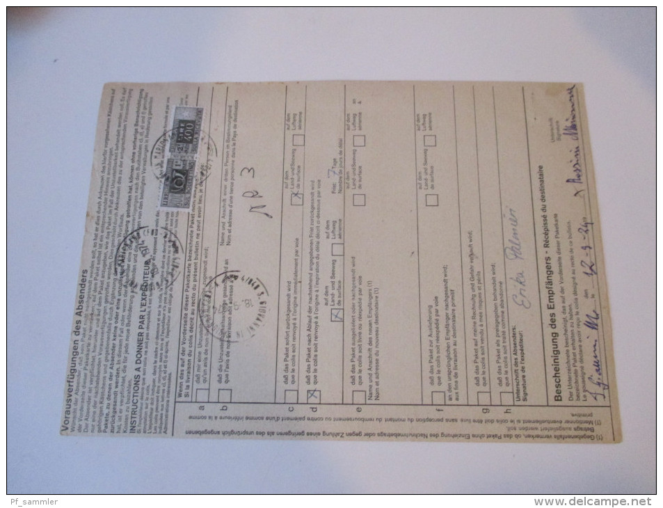 5 Bund Auslandspaketkarten Nach Italien. Viele Stempel. Interessante Stücke?!? - Briefe U. Dokumente