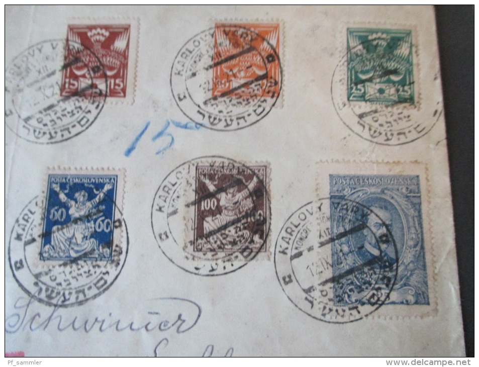 Registered Letter Karlovy Vary Kongress Sionistick / Zionism. Judaika. Sonderstempel. Reko. Judentum - Briefe U. Dokumente