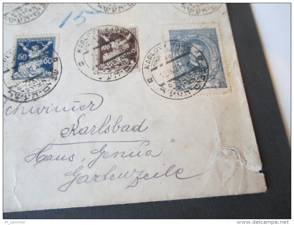 Registered Letter Karlovy Vary Kongress Sionistick / Zionism. Judaika. Sonderstempel. Reko. Judentum - Brieven En Documenten