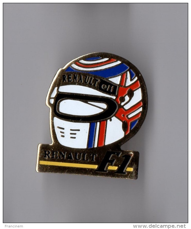 Pin's Sport  Auto / Casque Renault - Elf - F1 Formule 1 (signé Idéal P) - Automobile - F1