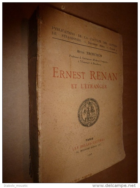 1928  Ernest RENAN Et L'Etranger Par Henri Tronchon - 1901-1940