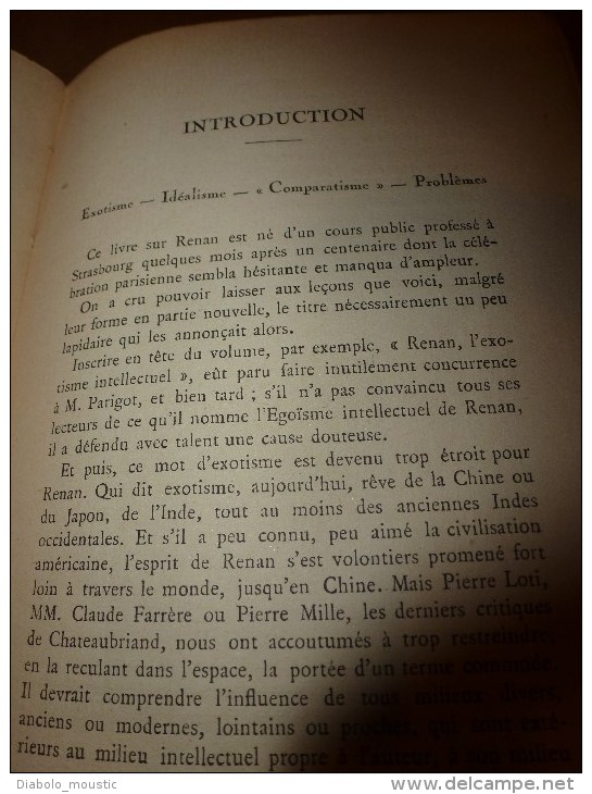 1928  Ernest RENAN et l'Etranger par Henri Tronchon