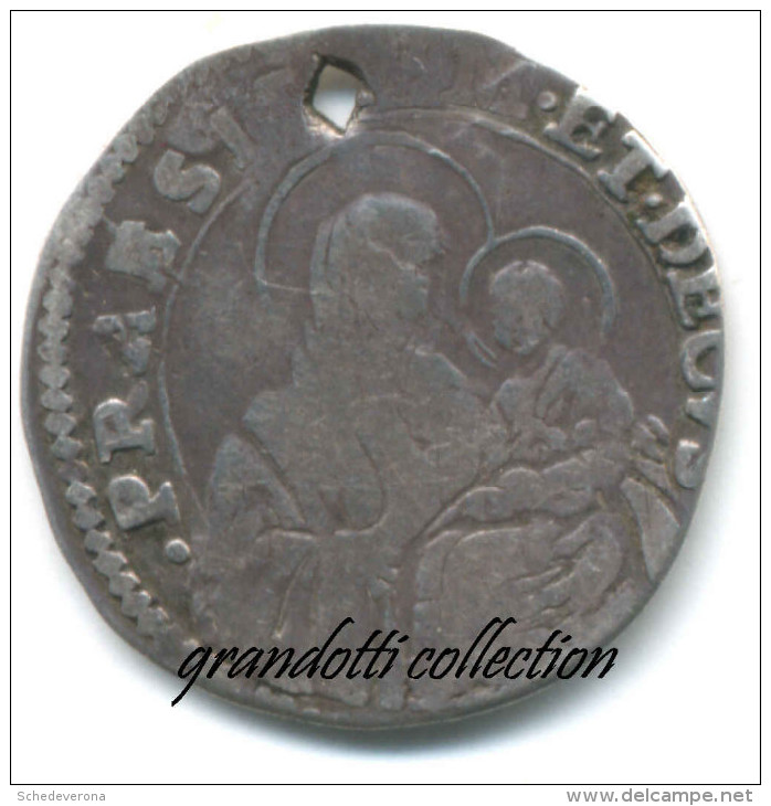 BOLOGNA ALESSANDRO VII RARO CARLINO 1666 MONETA ARGENTO - Lehnsgeld