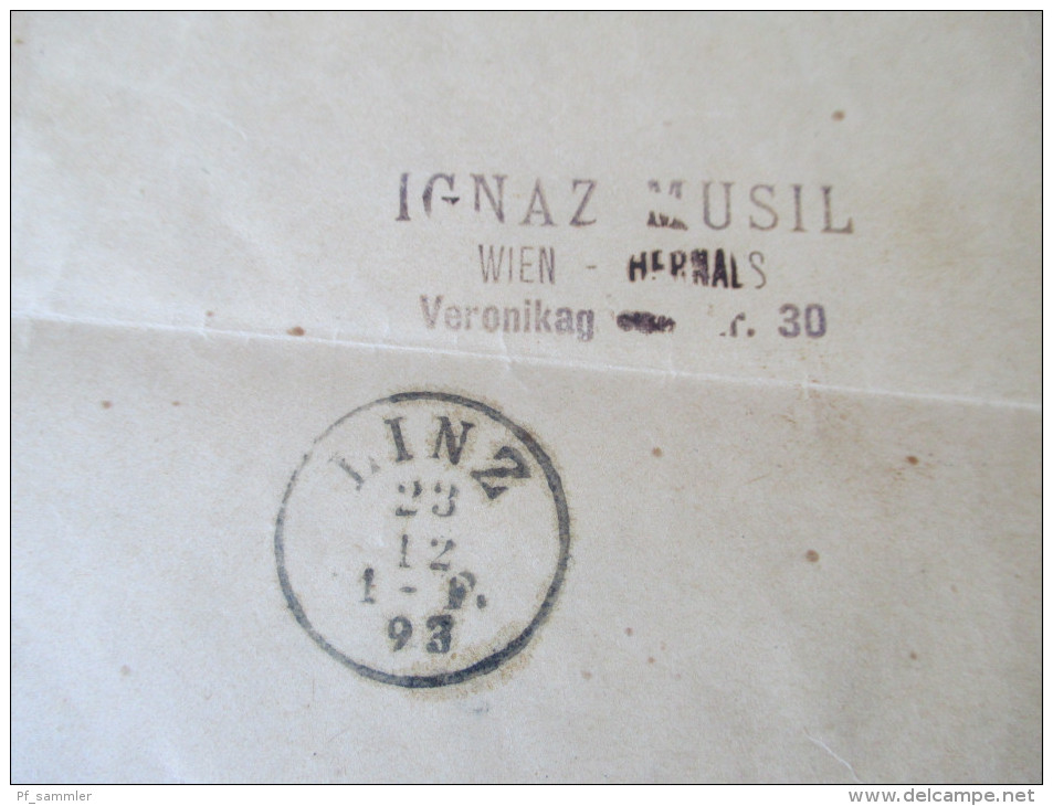 Österreich Streifband 1893 Mit Zusatzfrankatur!Höhere Gewichtsstufe! Michel Nr. 5 S / Ferchenbauer Nr. 4 B. Wien Hernals - Cartas & Documentos