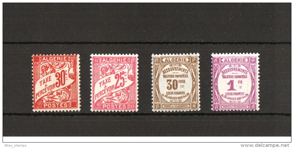 Algérie  1926/32 -  Lot De 04 Timbres Taxe - Yvert# 19 , 13 , 5 , 4  - Neufs Sans Charnières ** - Timbres-taxe
