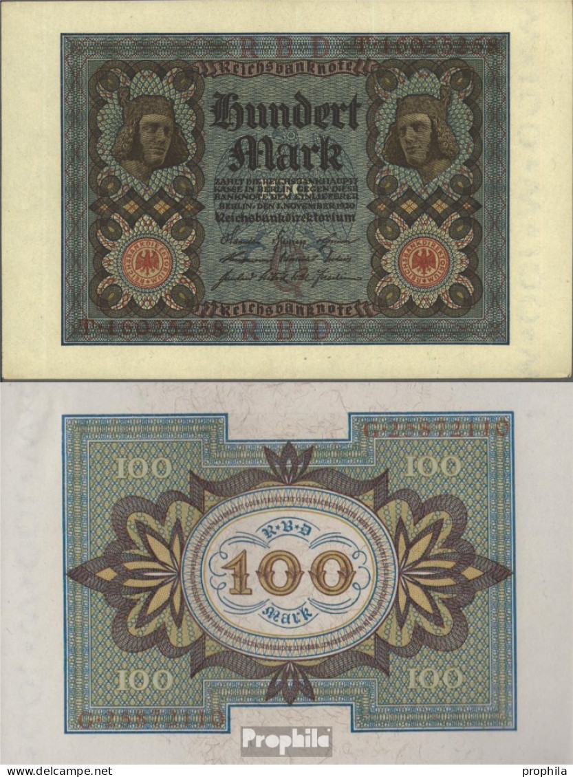Deutsches Reich Rosenbg: 67b, 8stellige Kontrollnummer Bankfrisch 1920 100 Mark - 100 Mark