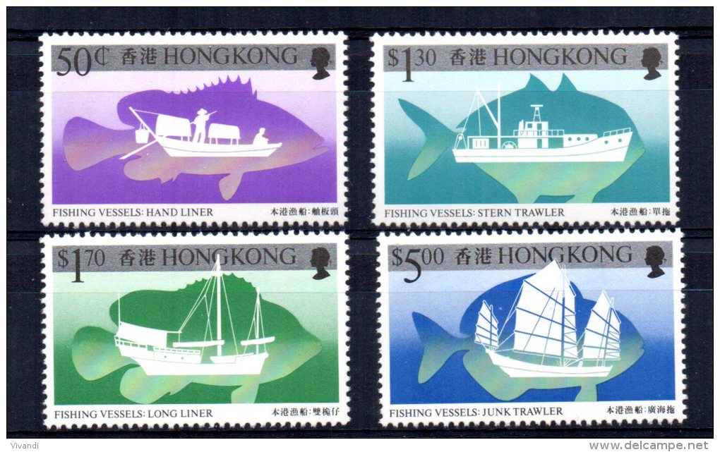 Hong Kong - 1986 - Fishing Vessels - MNH - Unused Stamps