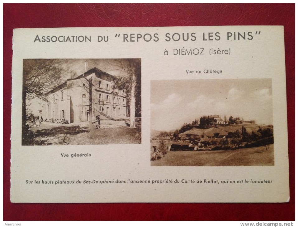 38 Isere DIEMOZ Association Du  Repos Sous Les Pins - Vue Générale Et Du Chateau Multivues Carte à 2 Volets - Diémoz