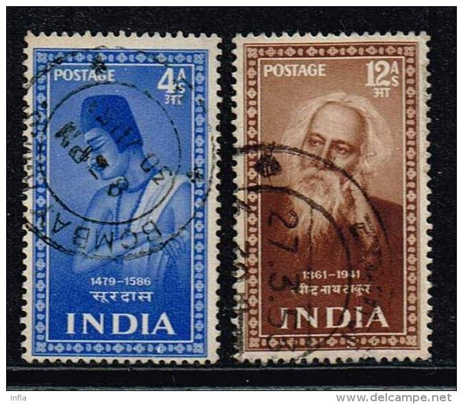 Indien 1952, Michel# 221, 224 - 226  O - Used Stamps