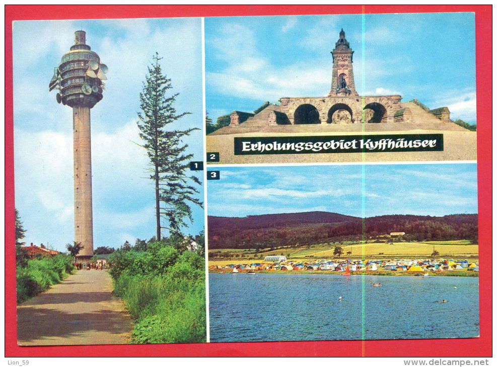 162409 / Kyffhäuser Gebirge - MONUMENT , TV TELEVISION TOWER FERNSEHTURM KULPENBERG , BEACH - Germany Allemagne - Kyffhäuser