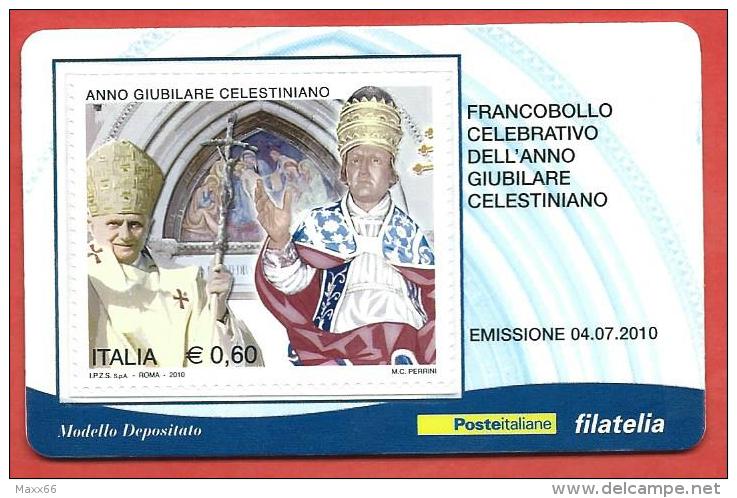 TESSERA FILATELICA ITALIA - 2010 - Anno Giubilare Celestiniano - Philatelic Cards