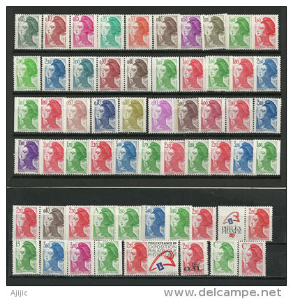 Liberté De Gandon. Magnifique Lot De 58 T-p Neufs ** Différents.  Côte 70,00 € - 1982-1990 Liberté De Gandon