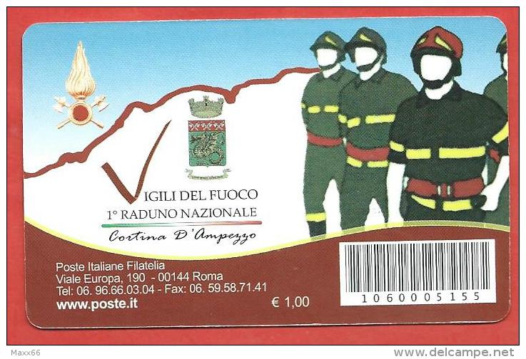 TESSERA FILATELICA ITALIA - 2010 - Primo Raduno Nazionale Dei Vigili Del Fuoco - Cartes Philatéliques