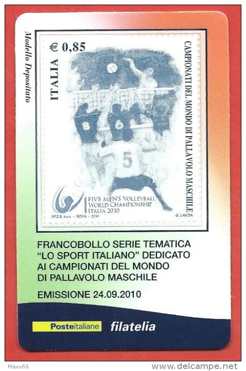 TESSERA FILATELICA ITALIA - 2010 - Campionati Del Mondo Di Pallavolo Maschile - Tessere Filateliche