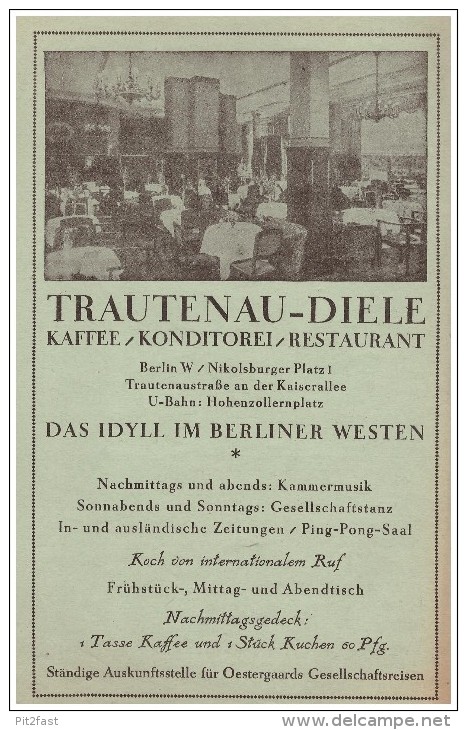 Original Werbung - 1926 - Trautenau-Diele , Berlin , Kaffee , Konditorei , Restaurant , Nikolsburger Platz !!! - Wilmersdorf