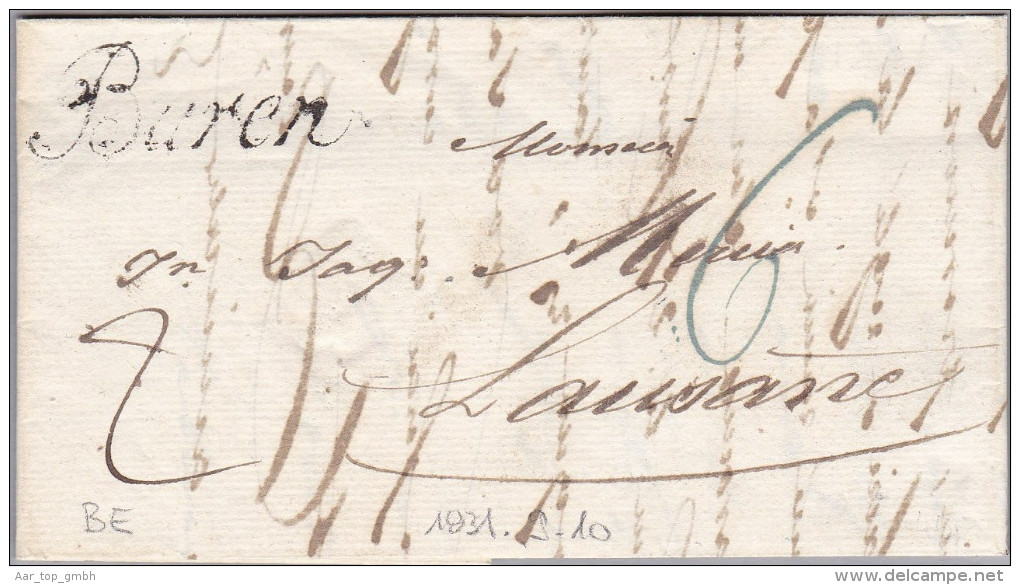 Heimat BE BUREN Handschrift Stempel 1831-09-10 Vorphila Brief Nach Lausanne - ...-1845 Prephilately