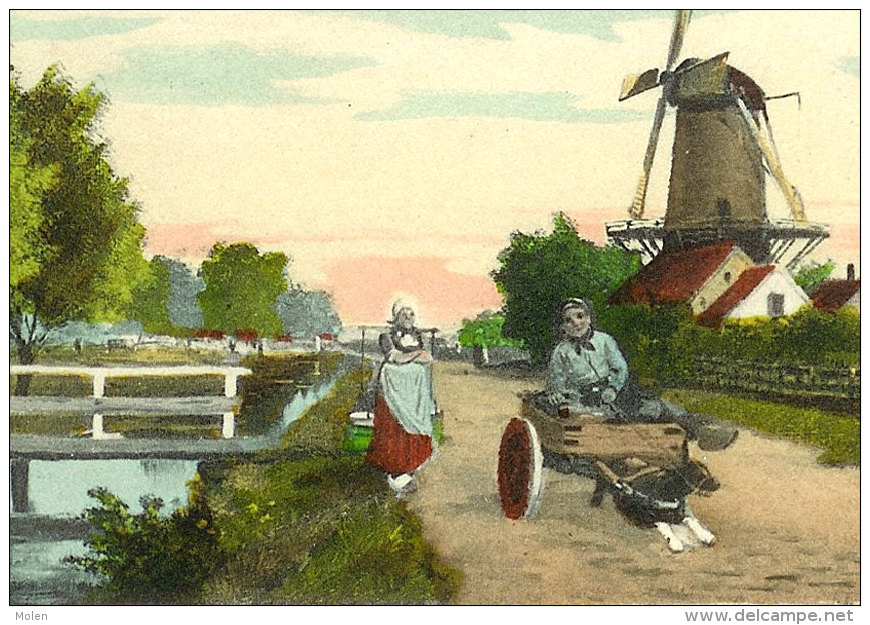 Molen Hondenkar Melk-meisje * MOULIN Avec ATTELAGE De CHIEN & LAITIERE * Mill Dog Drawn Cart * Voiture à Chiens V78 - Equipaggiamenti