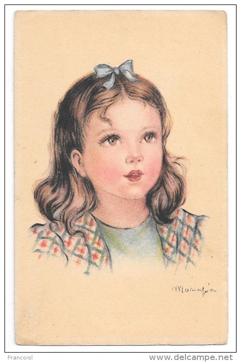 Portrait De Petite Fille. Signé Mariapia. - Portraits