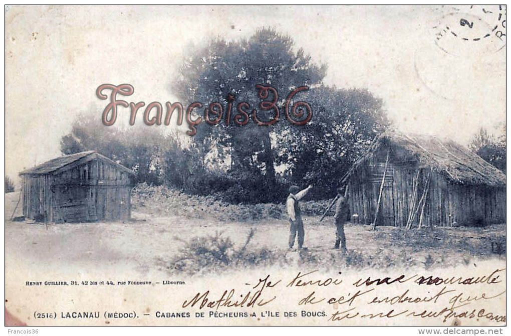 (33) Lacanau - Médoc - Cabanes De Pêcheurs A L'Isle Des Boucs  - 2 SCANS - Autres & Non Classés