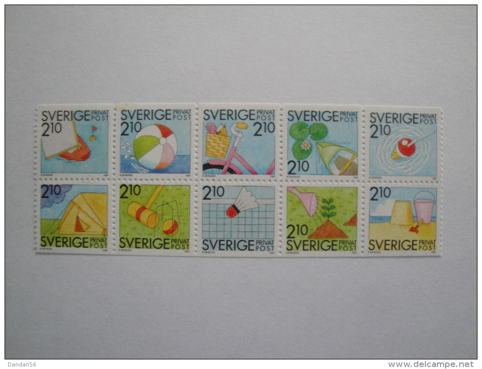 Suède 1989 Yv 1524 / 1533 ** Summer Leasure - SG 1443 / 1452 -- Scott 1739 / 1948 - Neufs