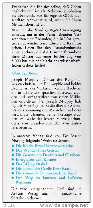 Murphy Die Macht Ihres Unterbewußtsein antiquarisch 10€ Religion Philosophie Ariston-Verlag 1984 Genf ISBN 3 7205 1027 1