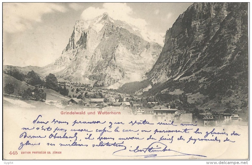 Grindelwald  Und Wetterhorn   (SUISSE)  Vue Générale  CPA 1901 - Grindelwald