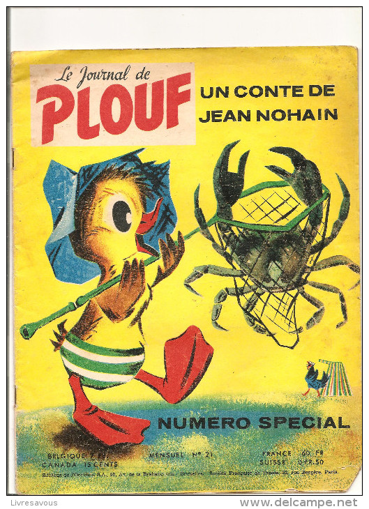 Le Journal De Plouf Mensuel N°21 N° Spécial De Juillet 1958 Un Conte De Jean Nohain - A Suivre