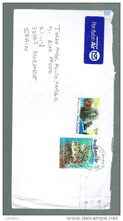 NEW ZEALAND USED LETTRE DUMOND D´ URVILLE  Explorer SPINY PUFFER FISH 2012 - Oblitérés