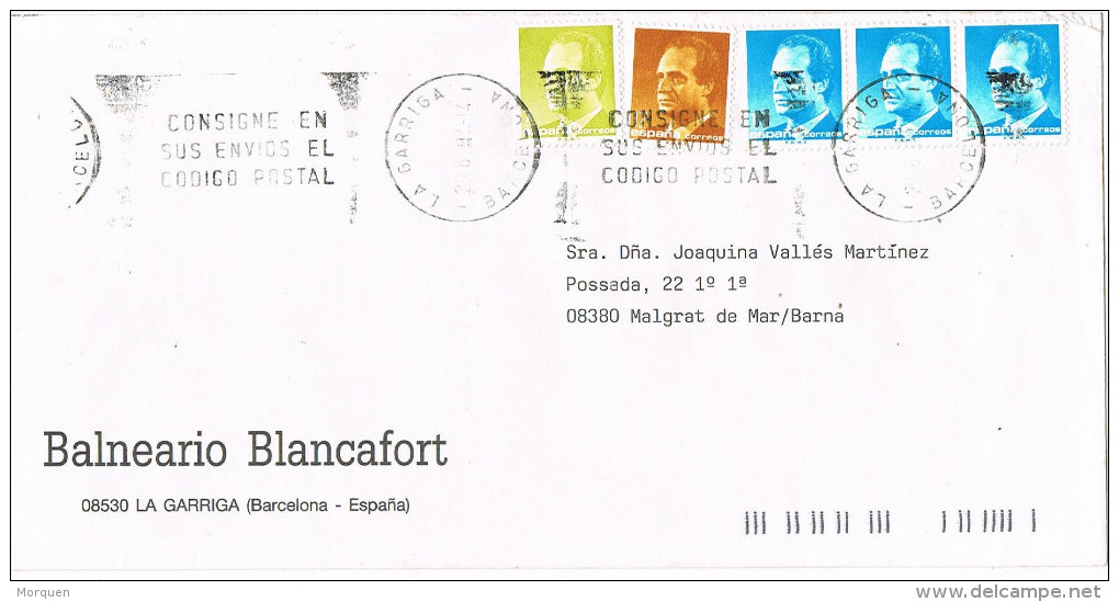 R 806. Carta LA GARRIGA (barcelona) 1993.Balneario Blancafort - Cartas & Documentos