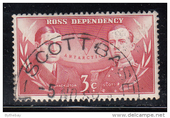 New Zealand - Ross Dependency Used Scott #L6 3c Ernest H. Shackleton, Robert F. Scott - Usados