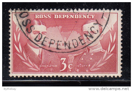 New Zealand - Ross Dependency Used Scott #L6 3c Ernest H. Shackleton, Robert F. Scott - Polar Explorers & Famous People