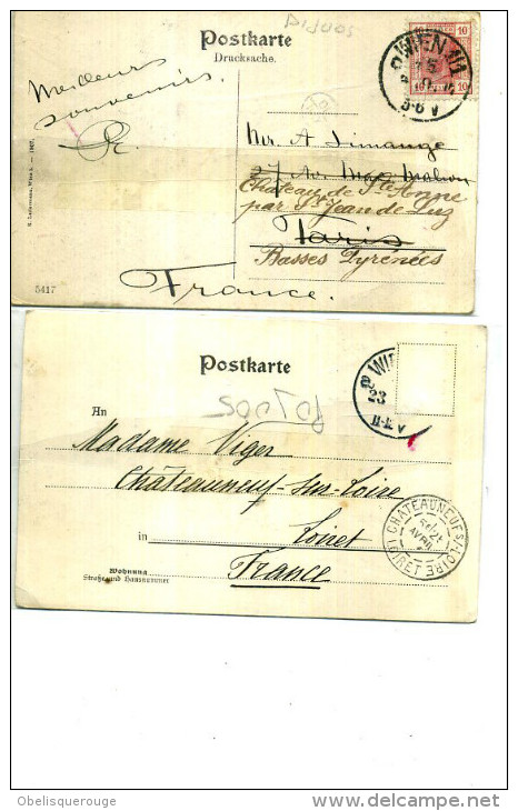 WIEN VIENNE LOT 2 CARTES  DEFAUT 1902 THEATRE  PETERKIRCHE SECESSION GEBTRUDE - Belvedere