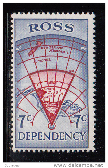 New Zealand - Ross Dependency MNH Scott #L7 7c Map Showing Location Of Ross Dependency - Ongebruikt