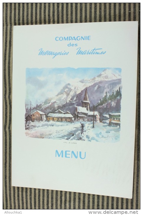 Menu Vierge COMPAGNIE NAVIGATION DES MESSAGERIES MARITIMES ILLUSTRATION -> VAL D'ISERE - Menus